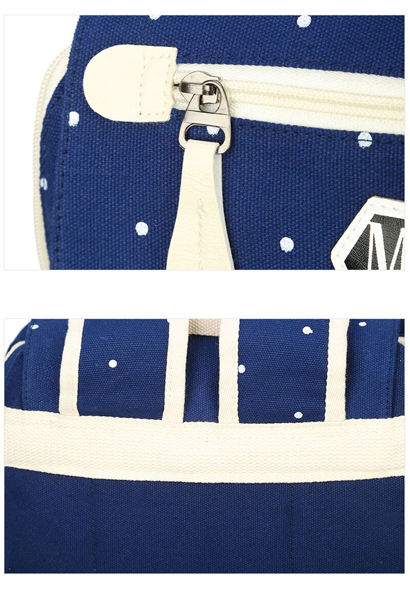 Kid's Canvas School Backpack 4 pcs Set