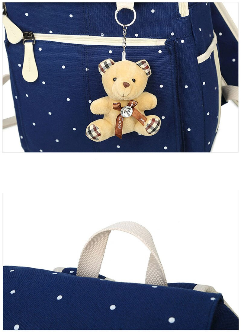 Kid's Canvas School Backpack 4 pcs Set