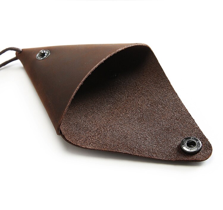 Triangle Designed Genuine Leather Coin Wallet