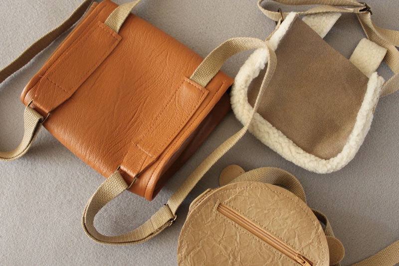 Bear Stylized Leather Backpack for Baby