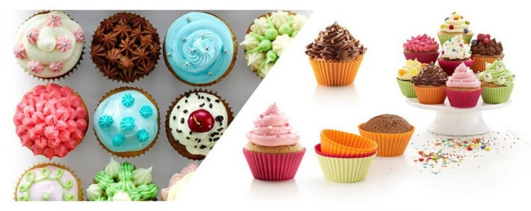 Silicone Cupcake Mold 12 Pcs Set