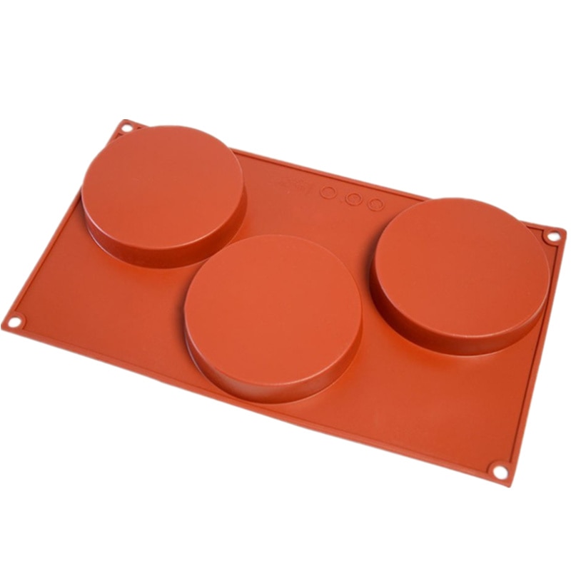 Large Round Silicone Baking Mold with 3 Cavities