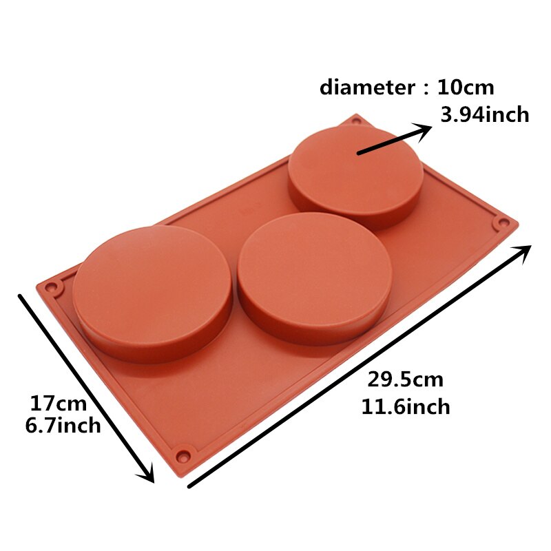 Large Round Silicone Baking Mold with 3 Cavities