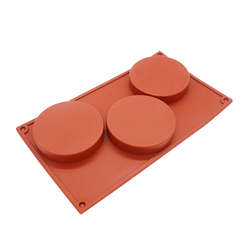 Large Round Silicone Baking Mold with 3 Cavities
