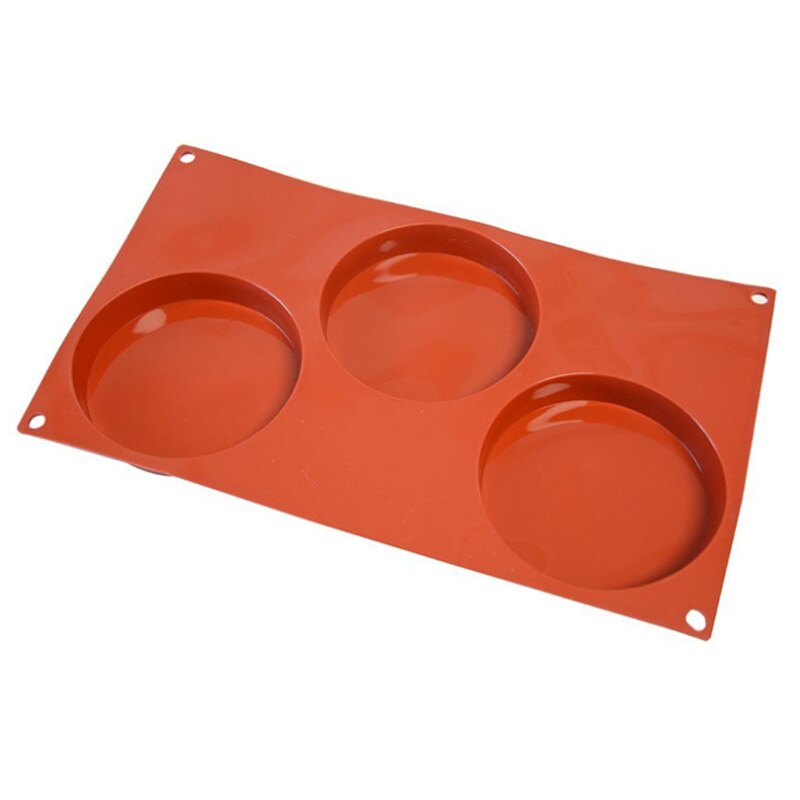Large Round Silicone Baking Mold with 3 Cavities