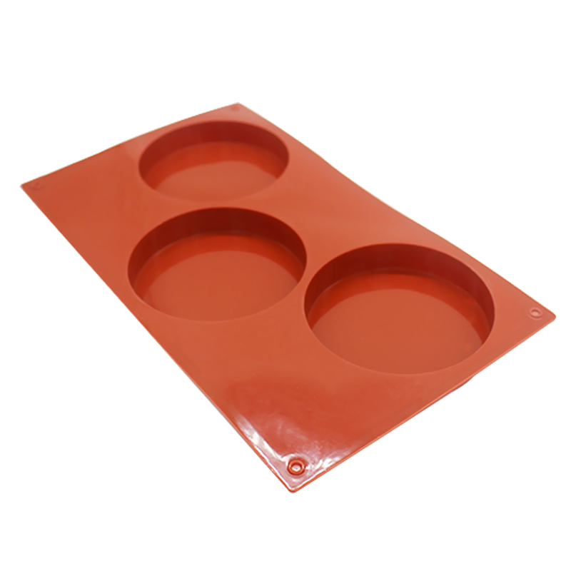 Large Round Silicone Baking Mold with 3 Cavities