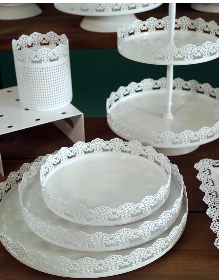 White Lace Edge Dessert Stand
