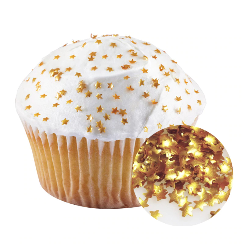 Gold Star Shaped Edible Sprinkles