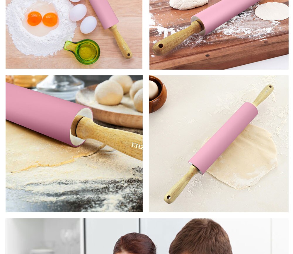 Pink Stainless Steel / Silicone Rolling Pin