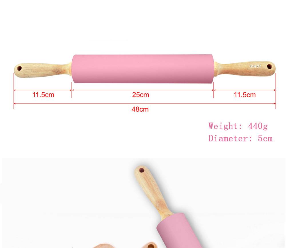 Pink Stainless Steel / Silicone Rolling Pin