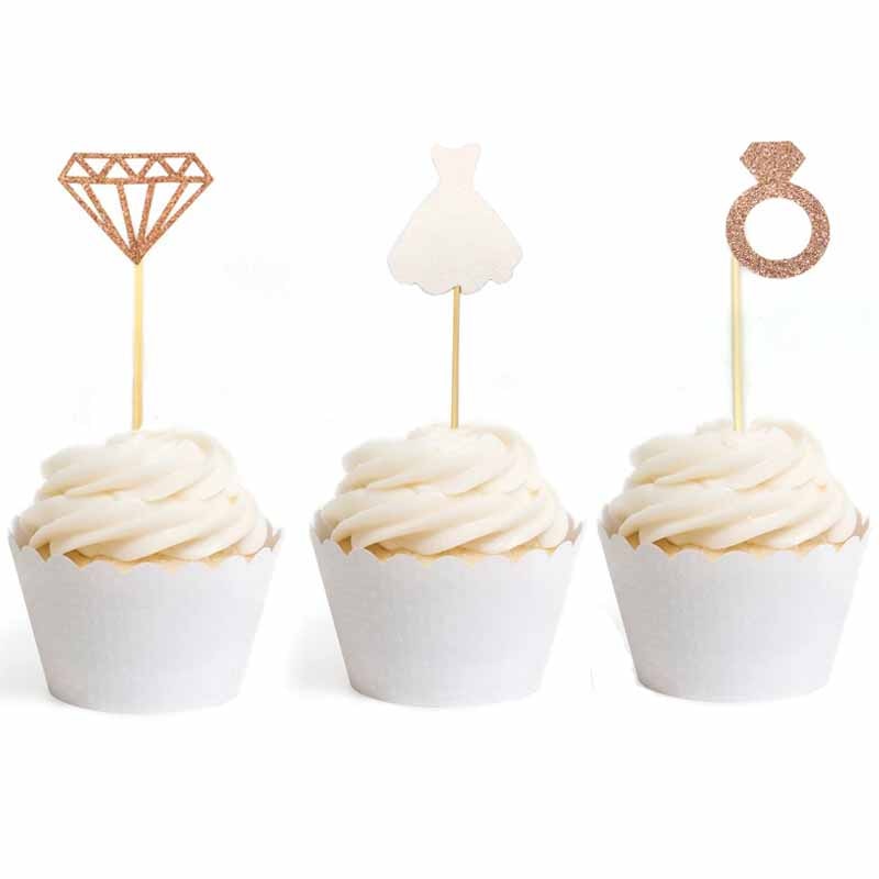 Wedding Cupcake Topper Set 12 Pcs