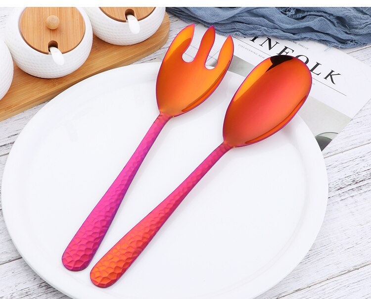 Large Salad Serving Spoon and Fork Set