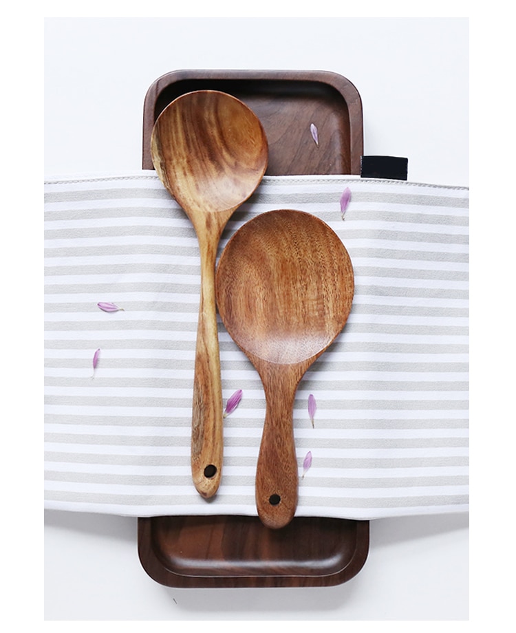 Teak Wood Cooking Spoons Set