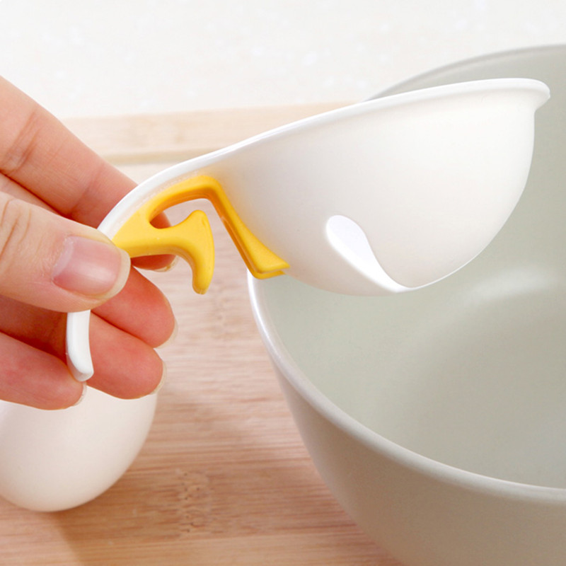White Mini Egg Yolk Separator With Silicone Holder