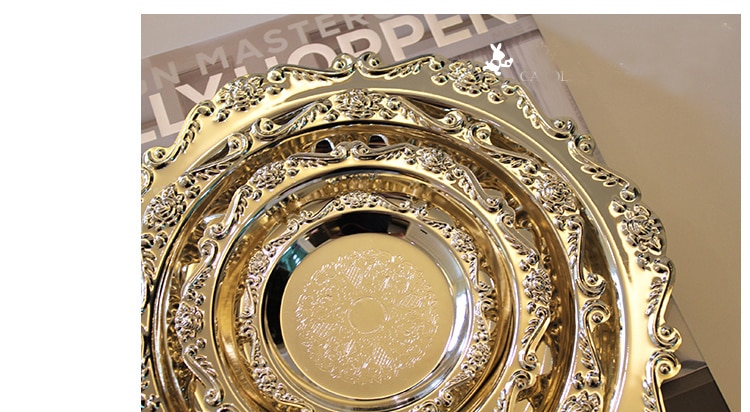 Metal Snack Tray with Carved Edges