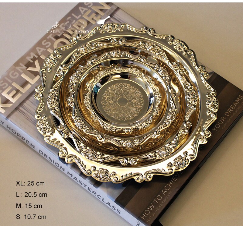 Metal Snack Tray with Carved Edges