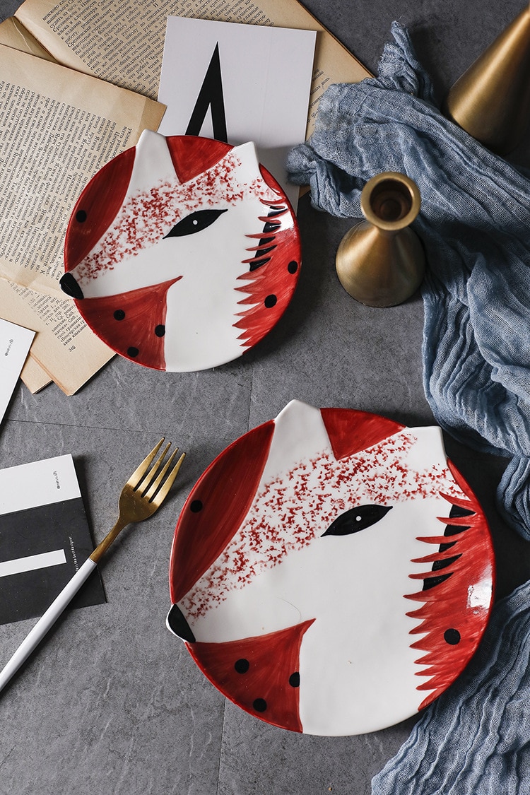 Cartoon Animal Patterned Ceramic Plate