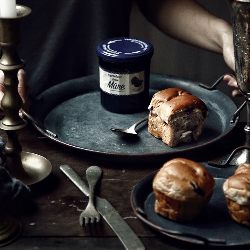Retro Round Storage Trays with Handles