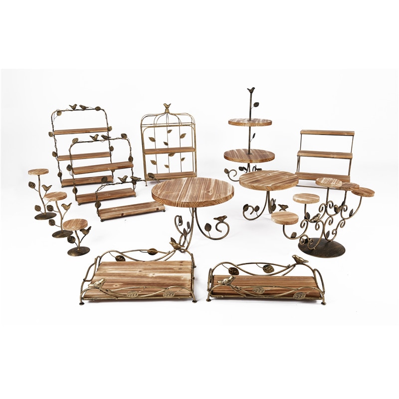 Retro Wooden Cake Stand Display