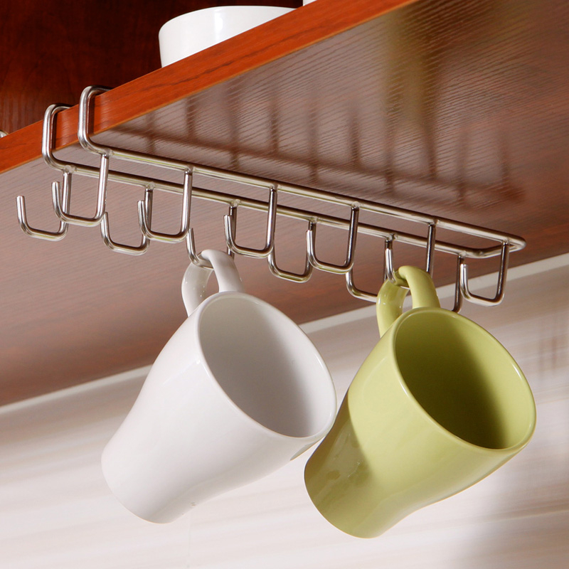 Cupboard Shelf-Mounted Hook Rack