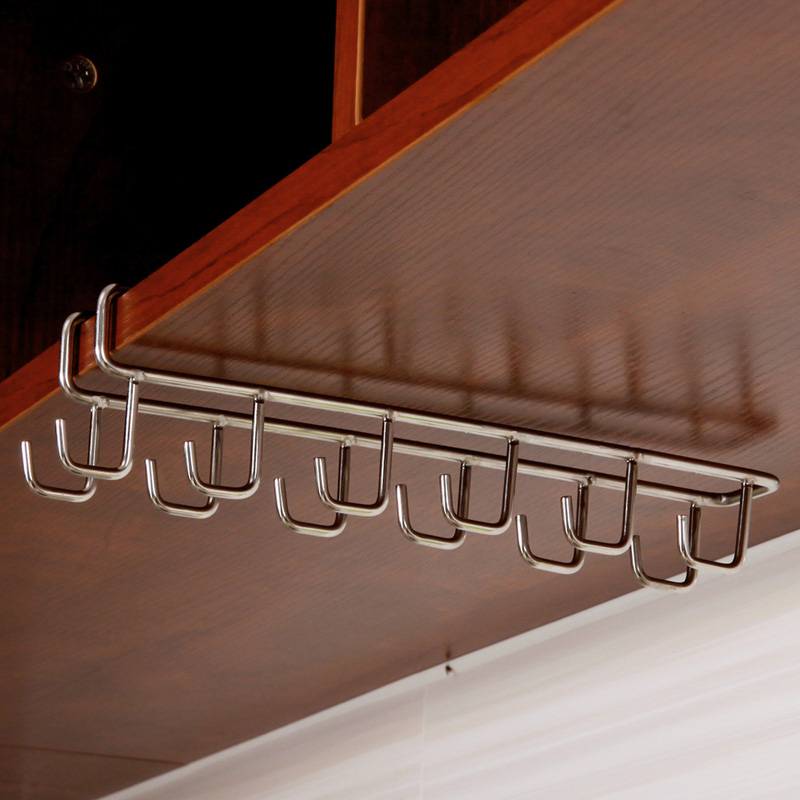 Cupboard Shelf-Mounted Hook Rack