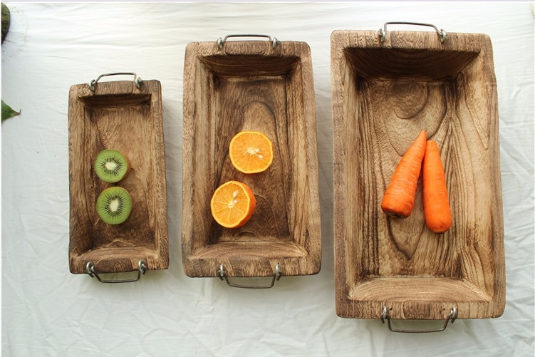 Rectangle Solid Wooden Trays