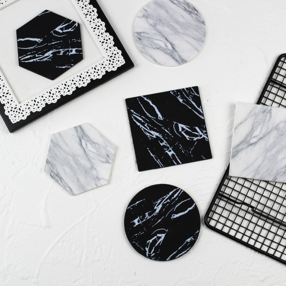 Marble Styled Non-Slip Silicone Coaster