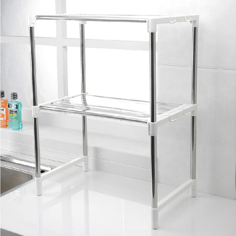 Adjustable Multifunctional Stainless Steel Microwave Oven Shelf Rack