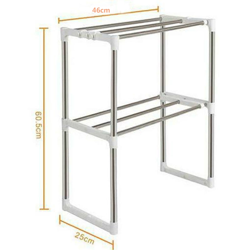 Adjustable Multifunctional Stainless Steel Microwave Oven Shelf Rack