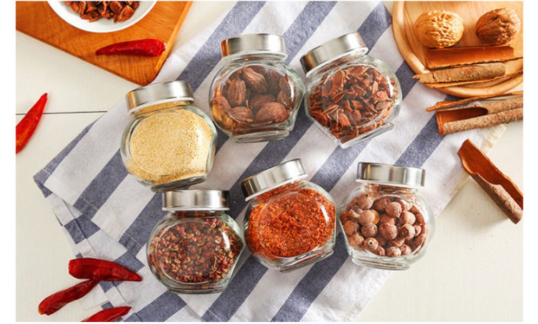 Irregular Shape Glass Spice Jar