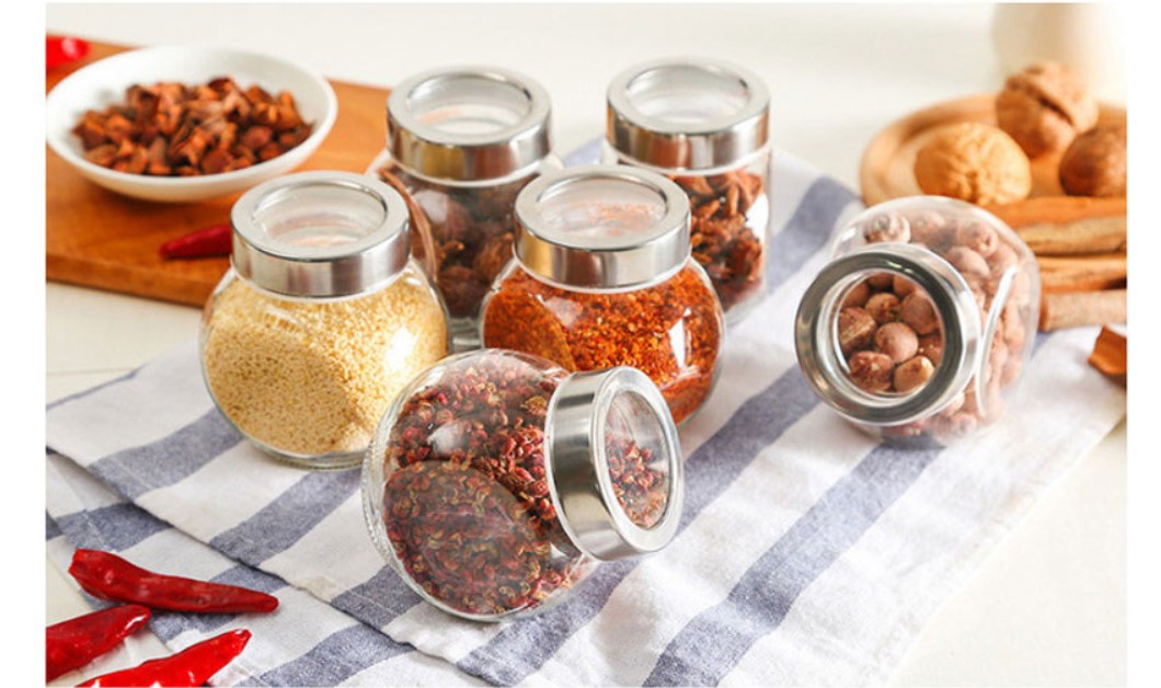 Irregular Shape Glass Spice Jar