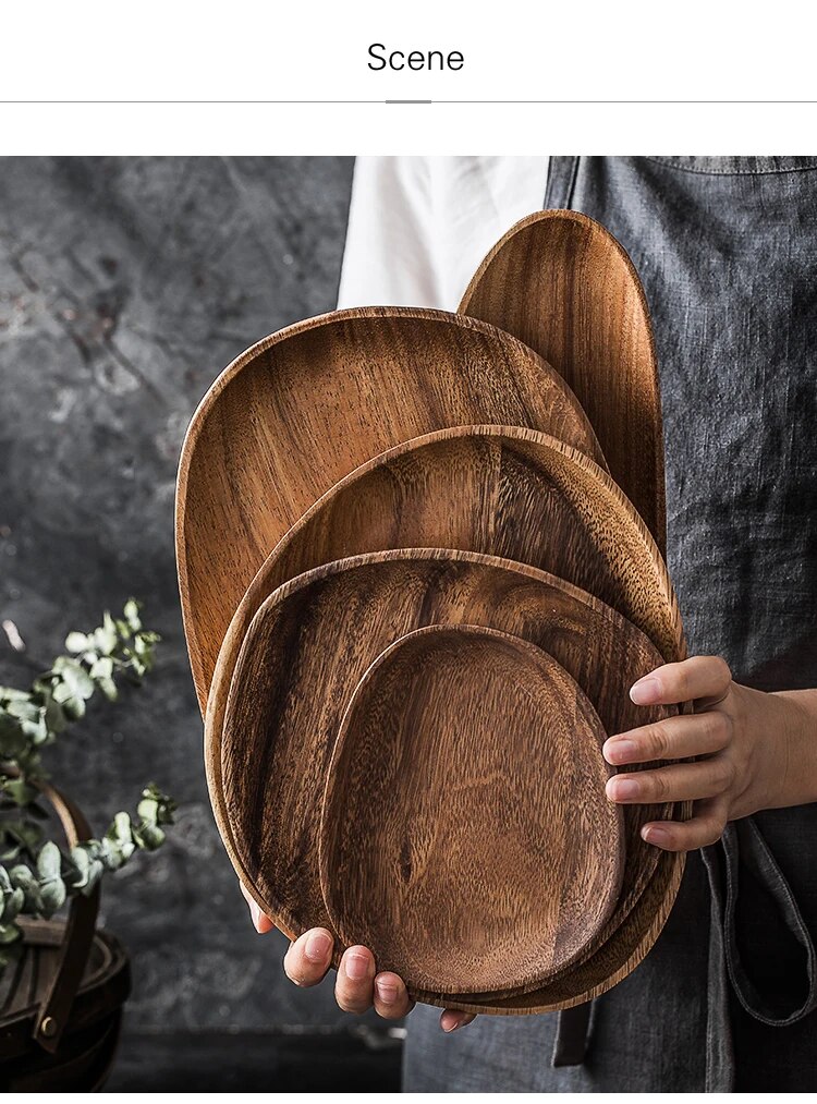 Natural Wood Irregular Tray
