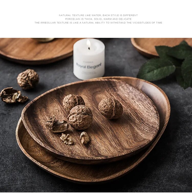 Natural Wood Irregular Tray