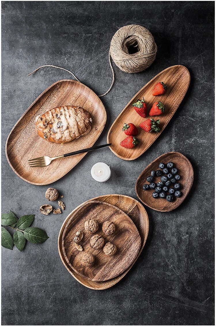 Natural Wood Irregular Tray