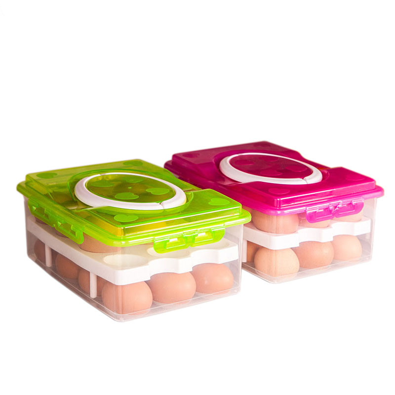 Capacious 2-Tiers Plastic Eggs Storage Box