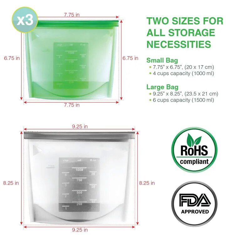 Reusable Silicone Food Storage Bag