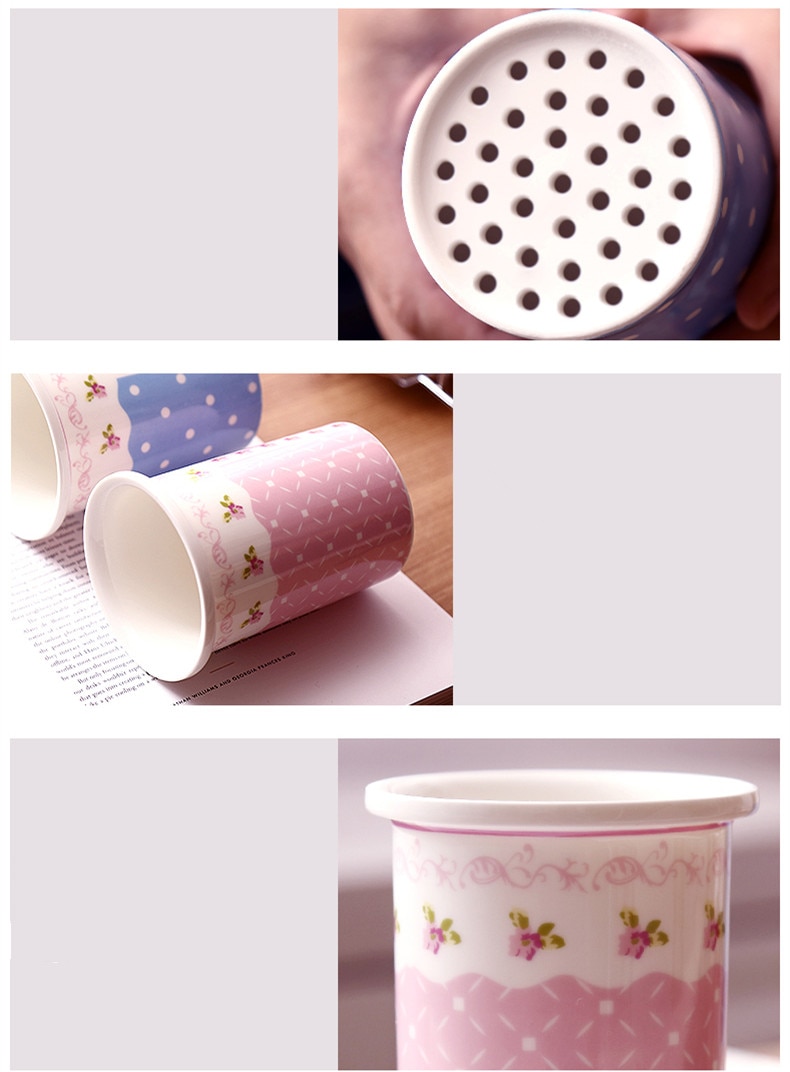 Ceramic Floral Pattern Kitchen Storage Rack