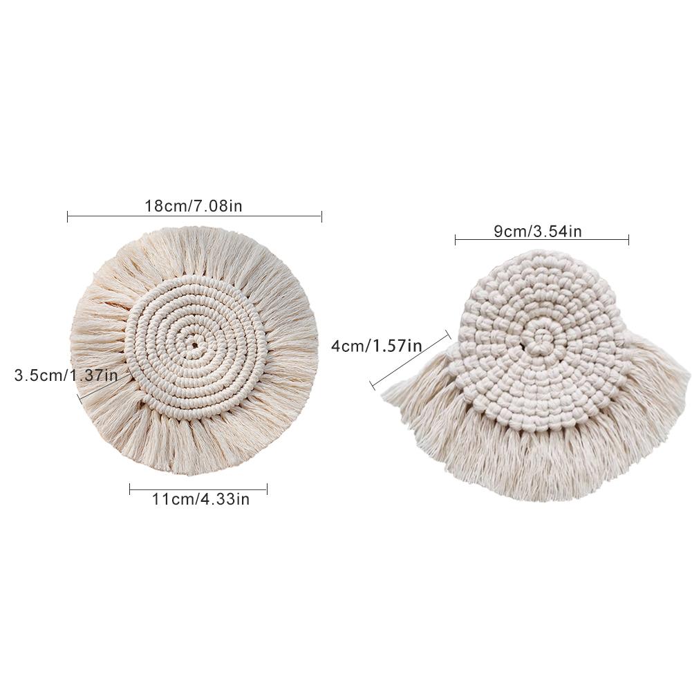 Boho Macrame Coaster in White Color