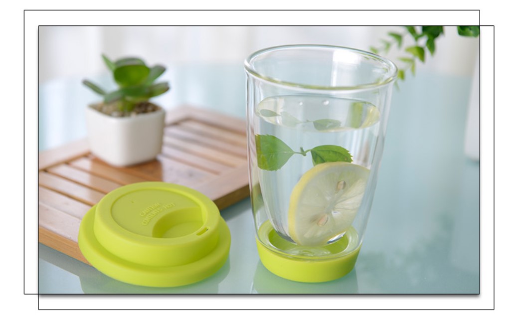Double-layer Glass Cup with Lid