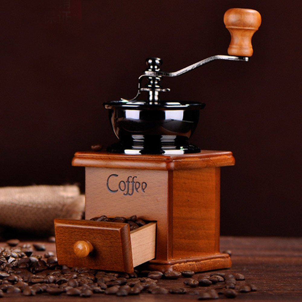 Antique Style Manual Wooden Coffee Grinder