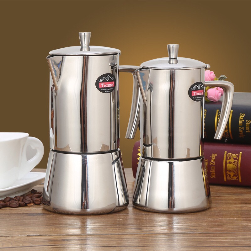 Silver Color 304 Stainless Steel Espresso Coffee Maker