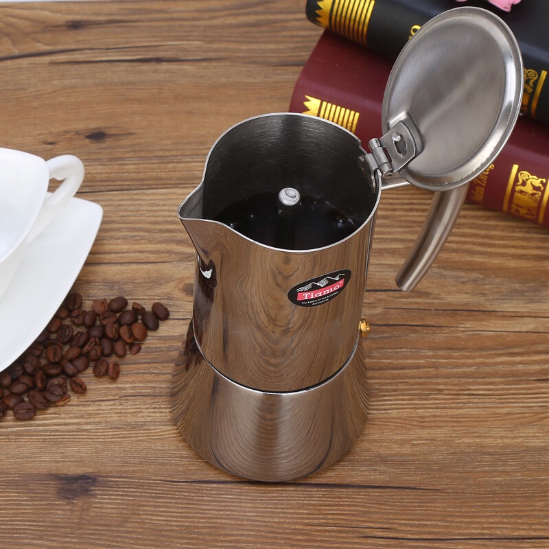 Silver Color 304 Stainless Steel Espresso Coffee Maker