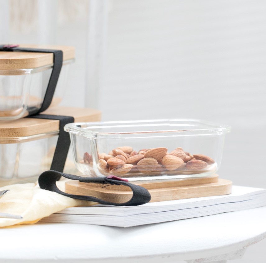 Glass Lunch Box with Bamboo Wood Lid