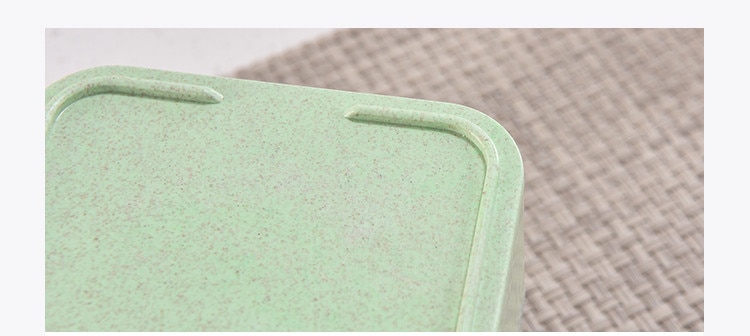 Wheat Straw Double Layers Lunch Box with Spoon