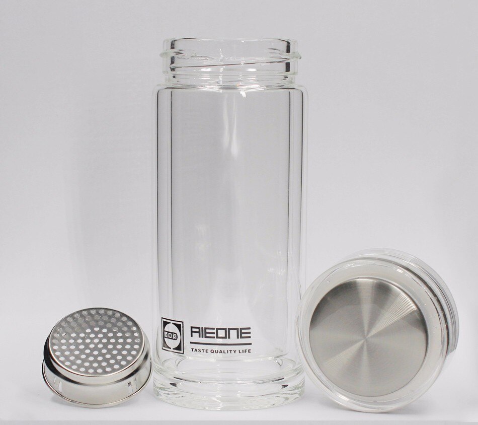 Compact Double Wall Glass Water Bottle