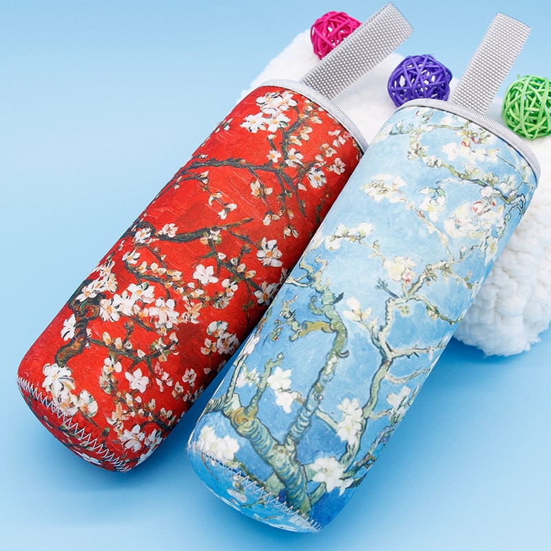 Colorful Printed Neoprene Water Bottle Pouch