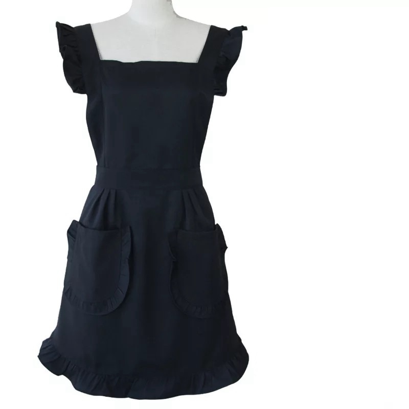 Nordic Linen Pleated Skirt Style Apron for Women