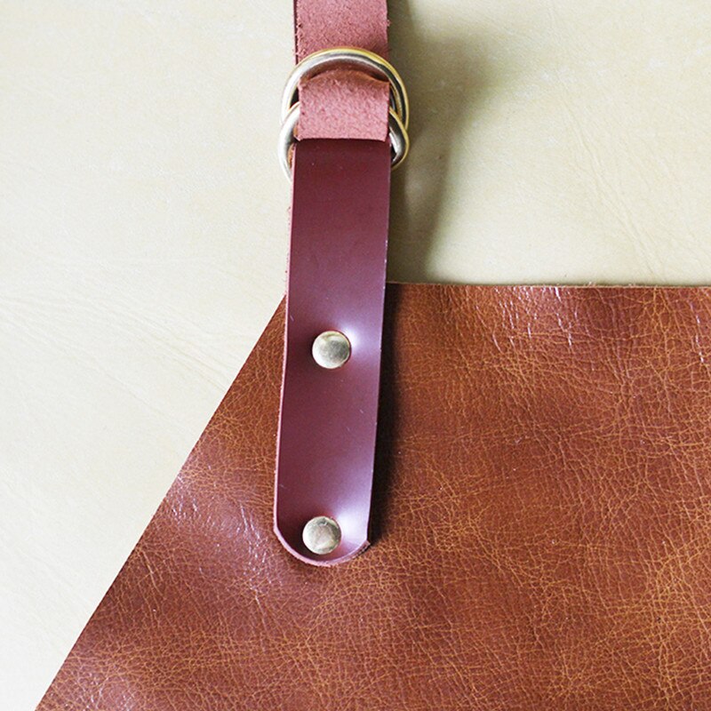 Unisex Leather Sleeveless Apron for Kitchen