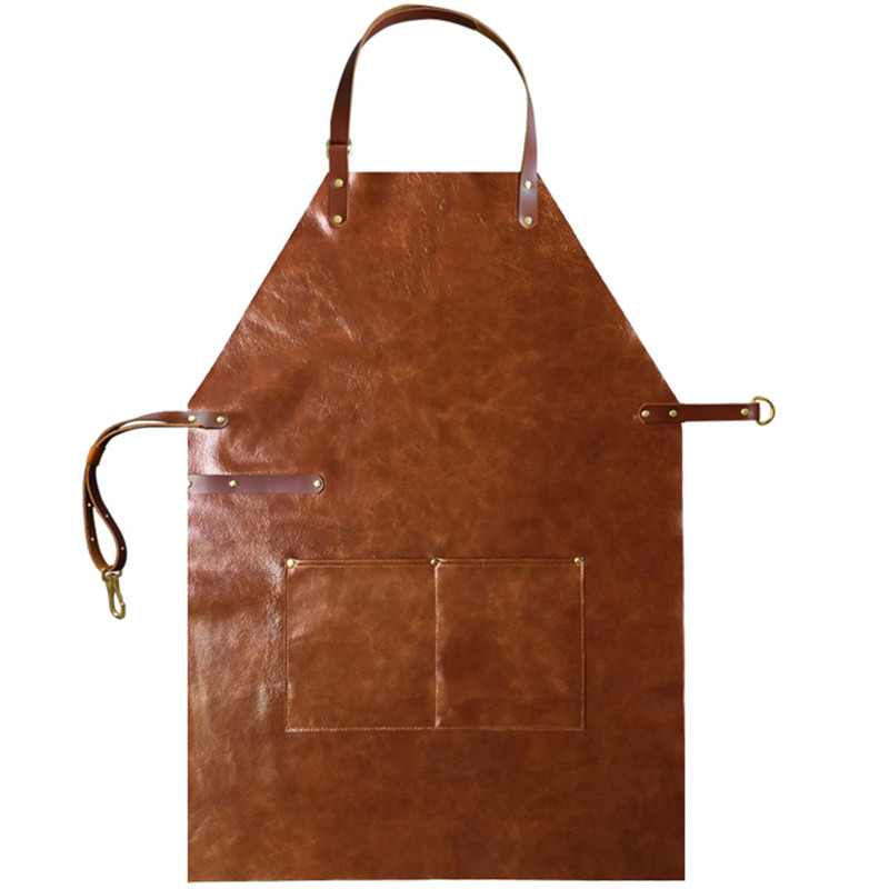 Unisex Leather Sleeveless Apron for Kitchen