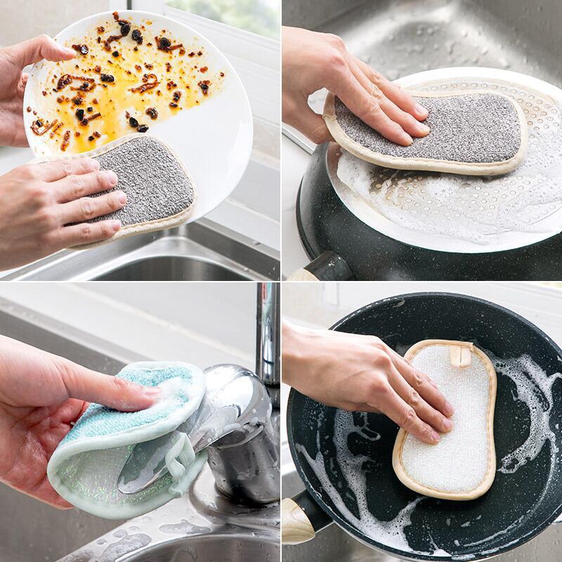Two Sided Absorbent Sponge Kitchen Cleaning Cloths 1/3 pcs Set